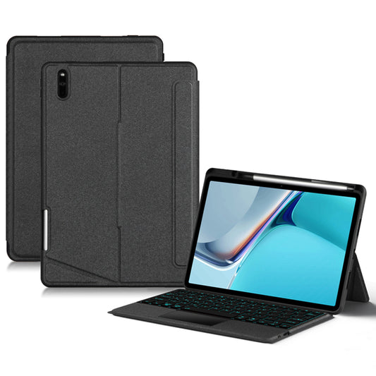 For Huawei MatePad 11 (2021) Portrait / Landscape Stand Leather Cover Drop-proof Case with Colorful Backlit Bluetooth Keyboard