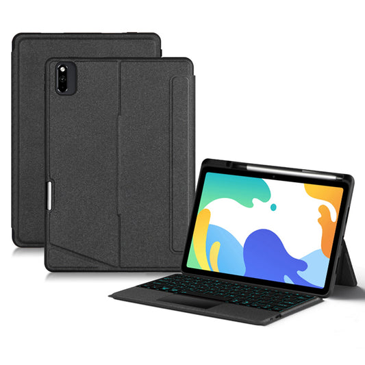 For Huawei MatePad 10.4 (2020) / (2022) Portrait / Landscape Support Stand Leather Protective Cover with Colorful Backlit Bluetooth Keyboard