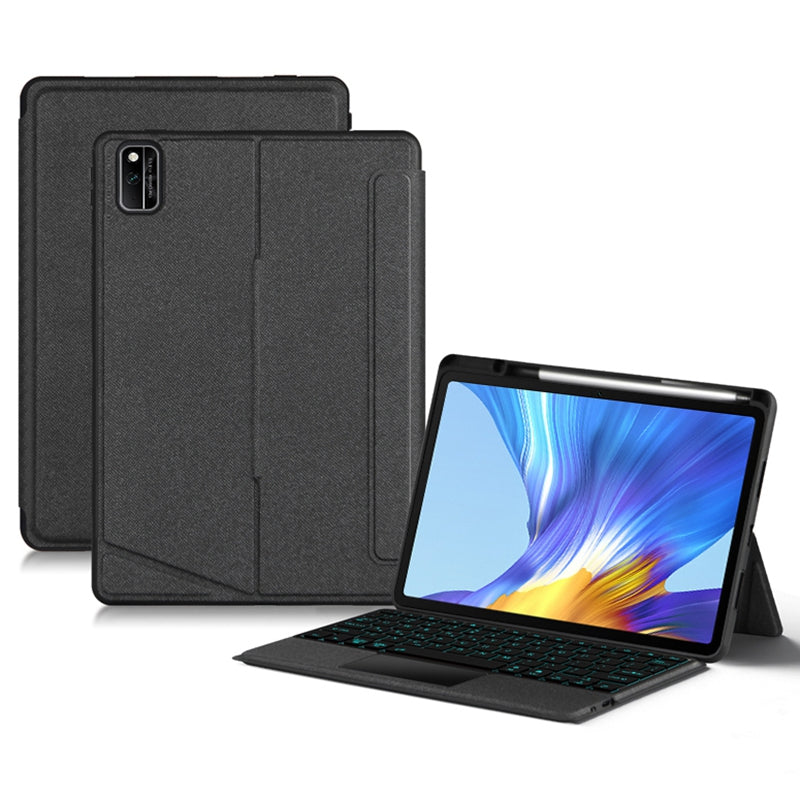 For Honor V6 10.4-inch Leather Cover Portrait / Landscape Stand Shockproof Case with Colorful Backlit Bluetooth Keyboard