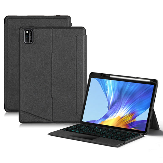For Honor V6 10.4-inch Leather Cover Portrait / Landscape Stand Shockproof Case with Colorful Backlit Bluetooth Keyboard