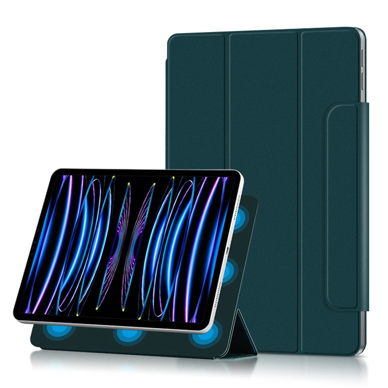 For iPad Pro 11 (2022) / (2021) / (2020) PU Leather Tablet Case Tri-fold Stand Magnetic Absorption Full Protection Cover