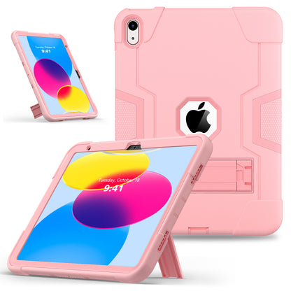 For iPad 10.9 (2022) Robot Style Silicone + PC Tablet Case Color Contrast Anti-fall Kickstand Protective Case