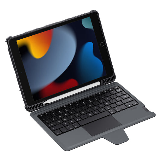 NILLKIN Bumper Combo Keyboard Case for iPad 10.2 (2021) / (2019) / (2020) PU Leather Tablet Protective Case + Bluetooth Keyboard with Touchpad