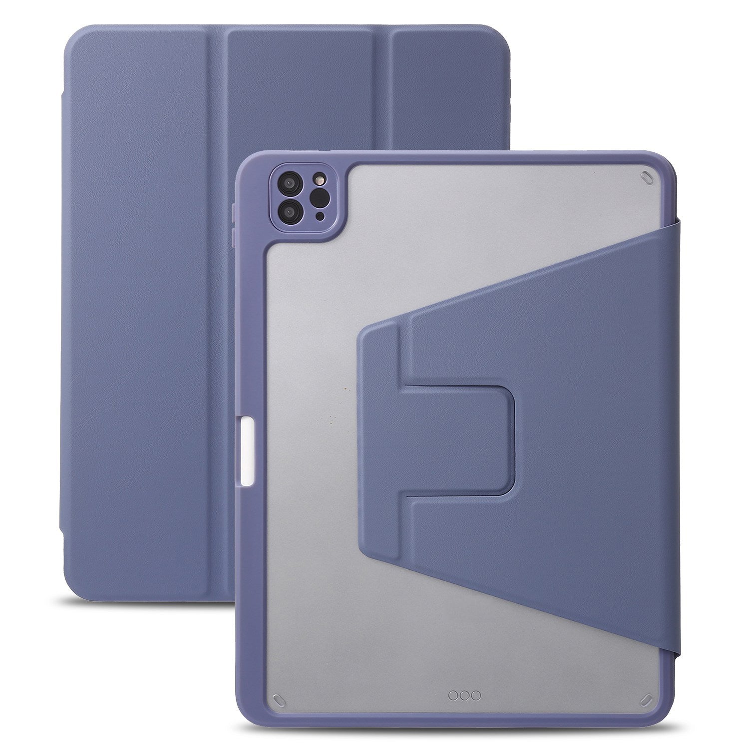 For iPad Pro 11 (2018) / (2020) / (2021) / (2022) / iPad Air (2020) / (2022) PU Leather + TPU + Acrylic Tri-fold Protective Case Auto Wake / Sleep Rotary Stand Drop-proof Cover