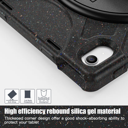 For iPad 10.9 (2022) Kickstand PC + Silicone Tablet Case 360 Degree Rotation Hand Strap Shockproof Rugged Protective Cover