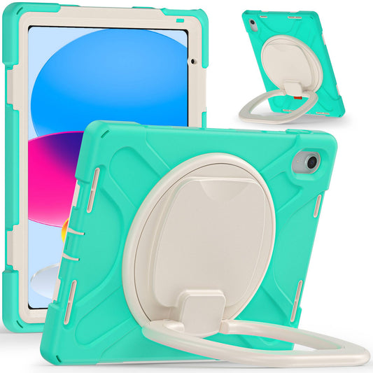For iPad 10.9 (2022) Shockproof Case Anti-Fall Tablet Case PC Silicone Protective Cover with Kickstand