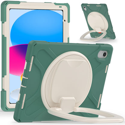 For iPad 10.9 (2022) Shockproof Case Anti-Fall Tablet Case PC Silicone Protective Cover with Kickstand