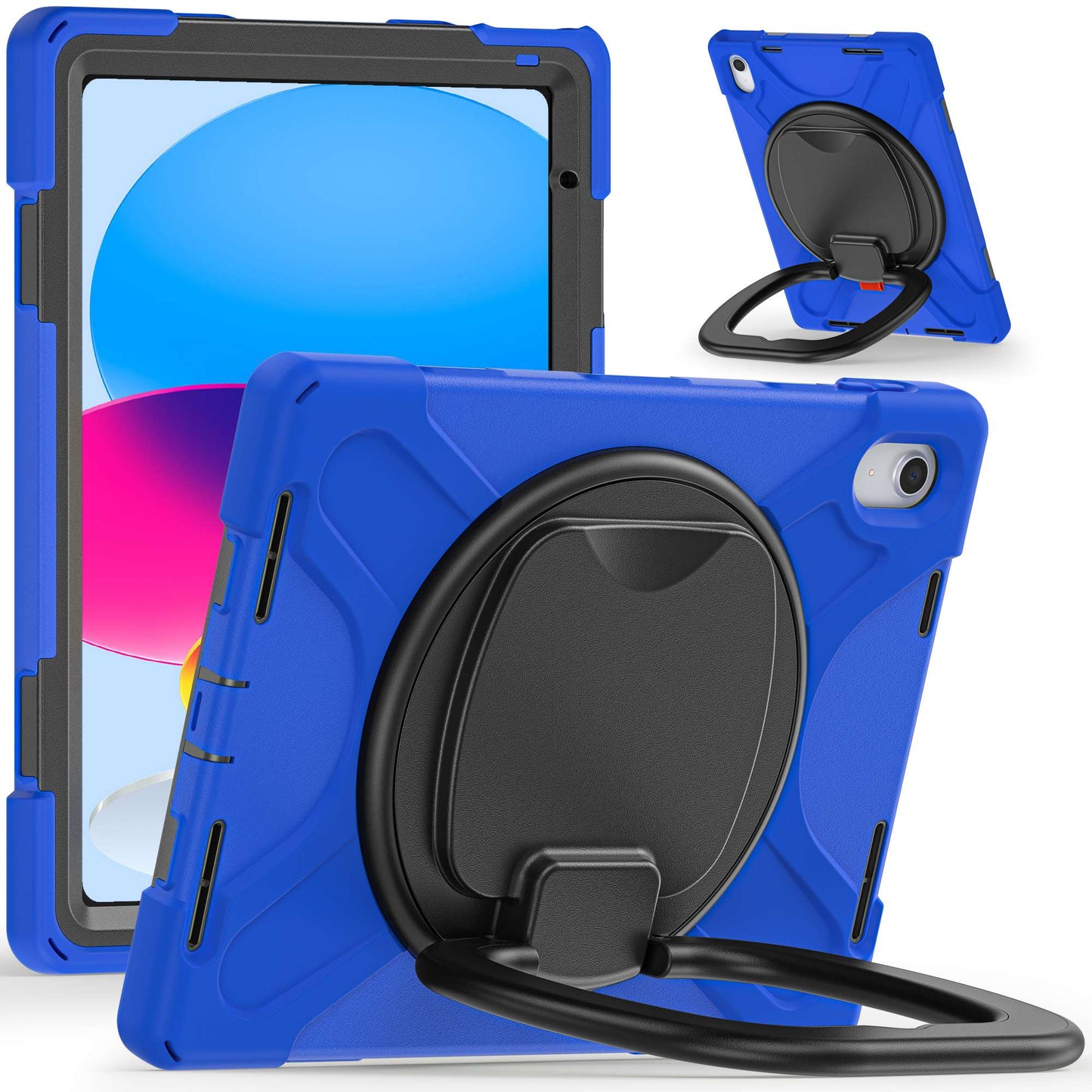 For iPad 10.9 (2022) Shockproof Case Anti-Fall Tablet Case PC Silicone Protective Cover with Kickstand