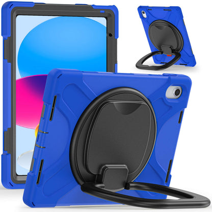 For iPad 10.9 (2022) Shockproof Case Anti-Fall Tablet Case PC Silicone Protective Cover with Kickstand