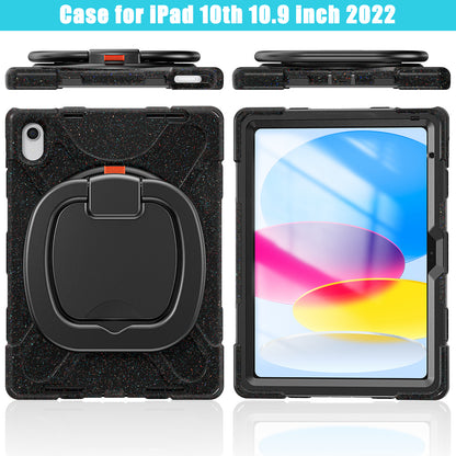 For iPad 10.9 (2022) Shockproof Case Anti-Fall Tablet Case PC Silicone Protective Cover with Kickstand