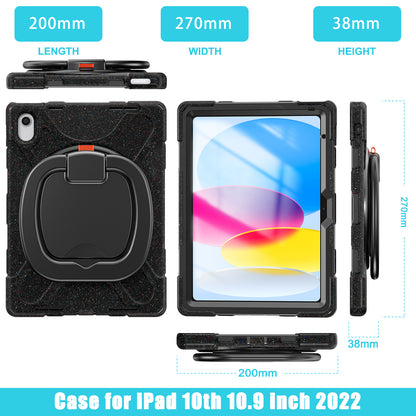 For iPad 10.9 (2022) Shockproof Case Anti-Fall Tablet Case PC Silicone Protective Cover with Kickstand