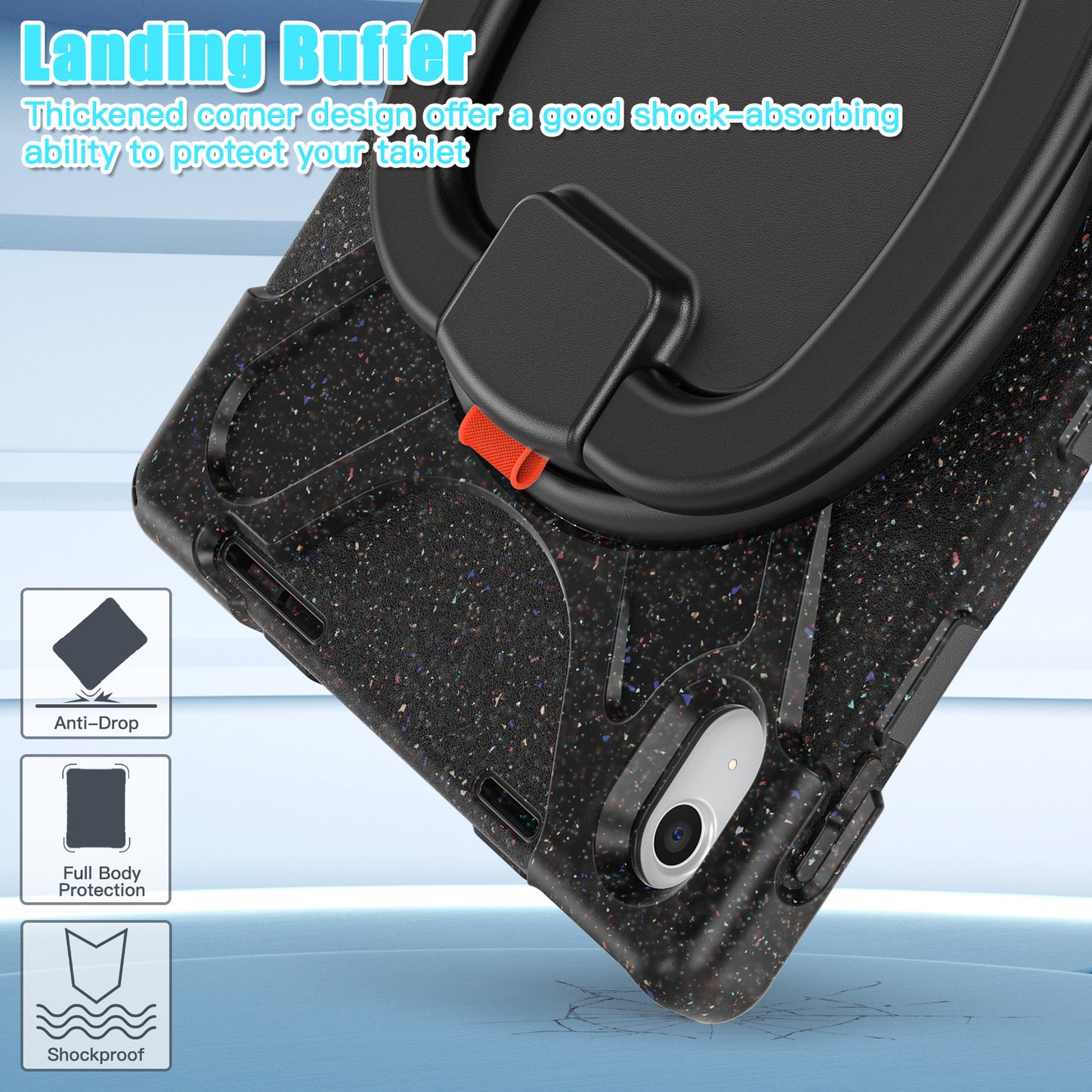 For iPad 10.9 (2022) Shockproof Case Anti-Fall Tablet Case PC Silicone Protective Cover with Kickstand