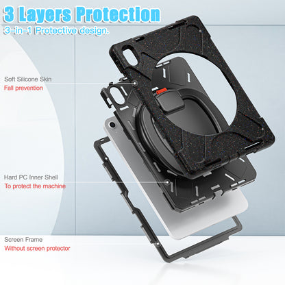 For iPad 10.9 (2022) Shockproof Case Anti-Fall Tablet Case PC Silicone Protective Cover with Kickstand