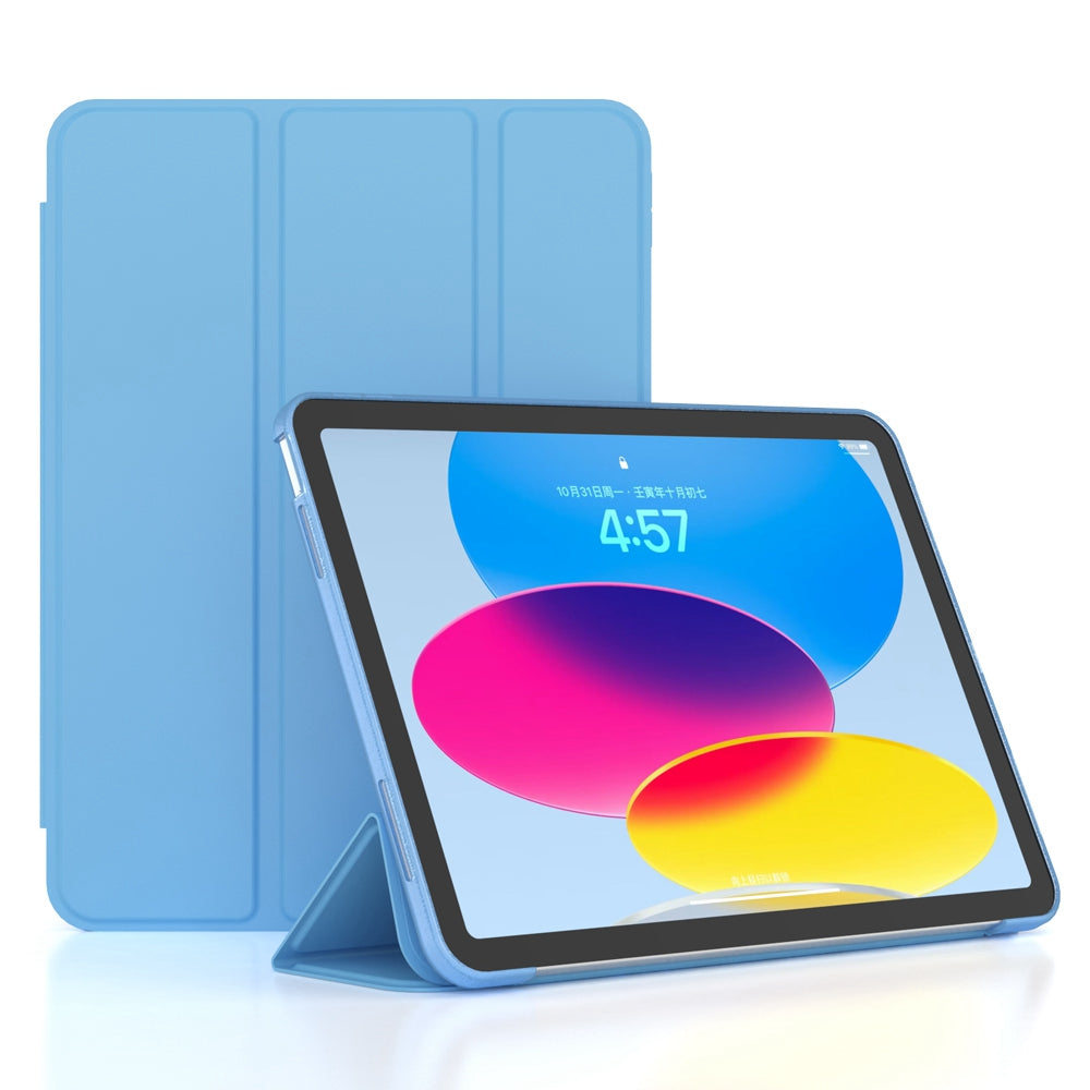 For iPad 10.9 (2022) / iPad 10th Gen Trifold Stand Tablet Case Auto Wake / Sleep PU Leather Soft TPU Magnetic Shockproof Cover