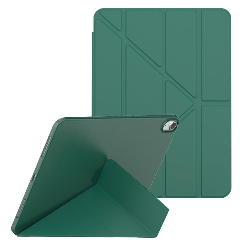 For iPad 10.9 (2022) Origami Stand PU Leather + TPU Protective Case Tablet Drop-proof Cover