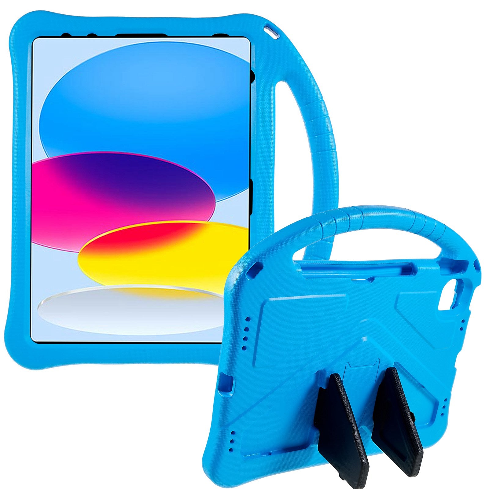 For iPad 10.9 (2022) EVA Rugged Shockproof Tablet Cover Convertible Handle Kickstand Protective Kids Case