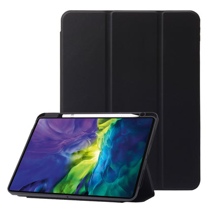 For iPad Pro 12.9 (2020) / (2021) / (2022) Tri-fold Stand Auto Wake  /  Sleep Tablet Case PU Leather + TPU + Acrylic Rotary Cover