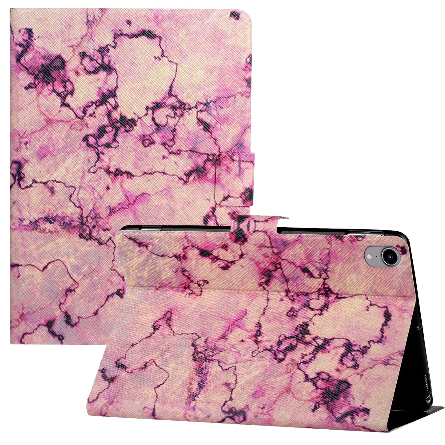 For iPad 10.9 (2022) Pattern Printing PU Leather Tablet Case Card Holder Stand Cover with Auto Wake / Sleep Function