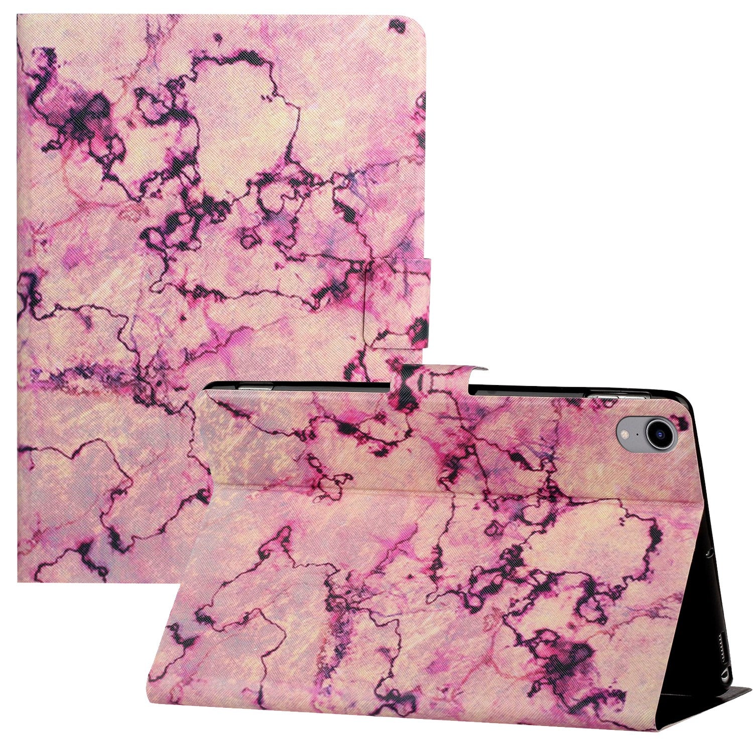 For iPad 10.9 (2022) Pattern Printing PU Leather Tablet Case Card Holder Stand Cover with Auto Wake / Sleep Function