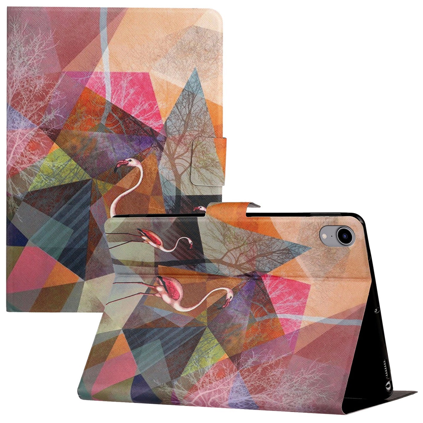 For iPad 10.9 (2022) Pattern Printing PU Leather Tablet Case Card Holder Stand Cover with Auto Wake / Sleep Function