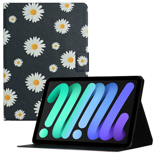 For iPad 10.9 (2022) Stand Card Holder Pattern Printing Tablet Cover PU Leather Auto Wake / Sleep Anti-drop Case