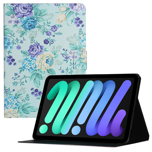 For iPad 10.9 (2022) Stand Card Holder Pattern Printing Tablet Cover PU Leather Auto Wake / Sleep Anti-drop Case