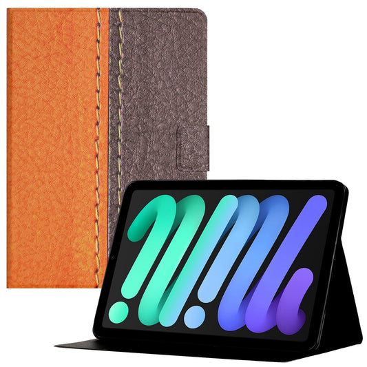For iPad 10.9 (2022) / iPad 10th Gen PU Leather Bi-color Splicing Tablet Case Folding Stand Cover Auto Wake / Sleep Smart Case with Card Holder