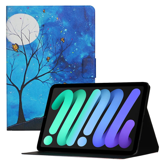 For iPad 10.9 (2022) Pattern Printing PU Leather Full Protection Tablet Case Card Holder Stand Anti-scratch Cover with Auto Wake  /  Sleep Function