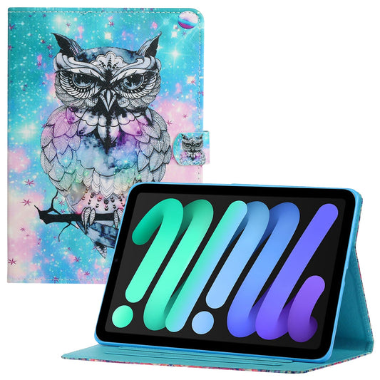 For iPad 10.9 (2022) Pattern Printing Full Protection Stitching Line PU Leather Tablet Case Adjustable Stand Cover with Card Slots