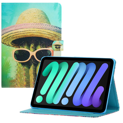 For iPad 10.9 (2022) Pattern Printing Full Protection Stitching Line PU Leather Tablet Case Adjustable Stand Cover with Card Slots