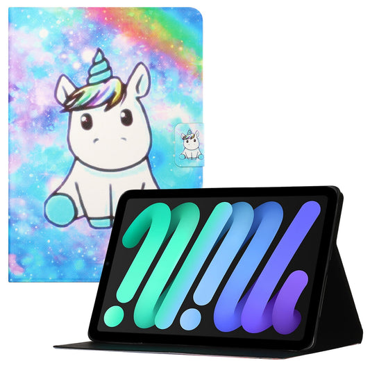 For iPad 10.9 (2022) Pattern Printing Shockproof PU Leather Tablet Case Card Holder Stand Protective Cover with Auto Wake  /  Sleep Function
