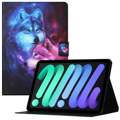 For iPad 10.9 (2022) Pattern Printing Shockproof PU Leather Tablet Case Card Holder Stand Protective Cover with Auto Wake  /  Sleep Function