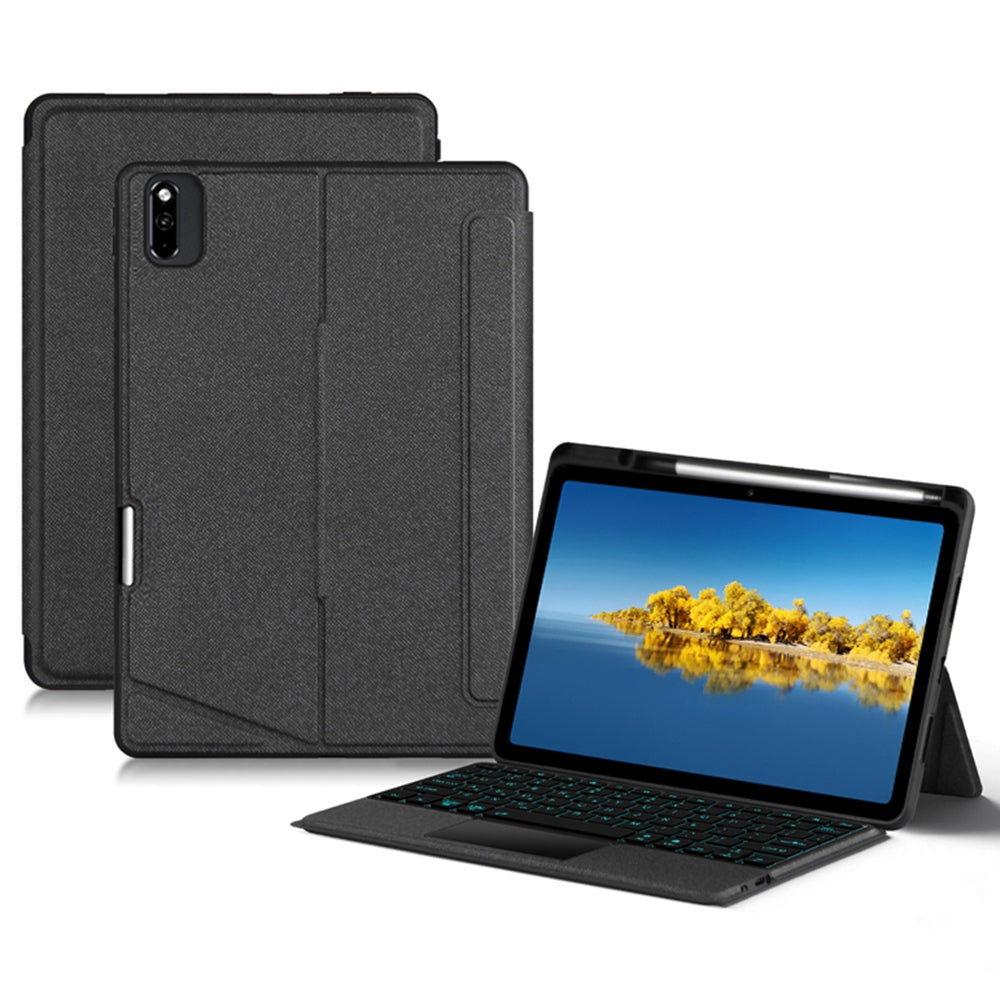For Huawei C5 10.4 (2020) / (2022) / MatePad 10.4 (2022) / Honor V6 / Tablet V7 Portrait / Landscape Stand Tablet Case Colorful Backlit Bluetooth Keyboard PU Leather Anti-drop Cover