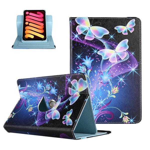 Pattern Printing Case for 10-inch Tablet, Rotating PU Leather Card Holder Elastic Band Stand Universal Tablet Cover
