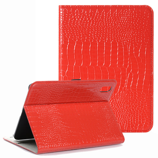 For iPad 10.9 (2022) PU Leather + PC Case Adjustable Stand Wallet Crocodile Anti-scratch Tablet Cover