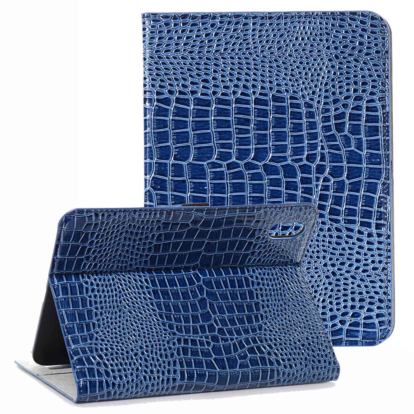 For iPad 10.9 (2022) PU Leather + PC Case Adjustable Stand Wallet Crocodile Anti-scratch Tablet Cover