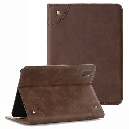 For iPad 10.9 (2022) Retro Book Folio Flip Style Tablet Case PU Leather + PC Stand Wallet Protective Cover