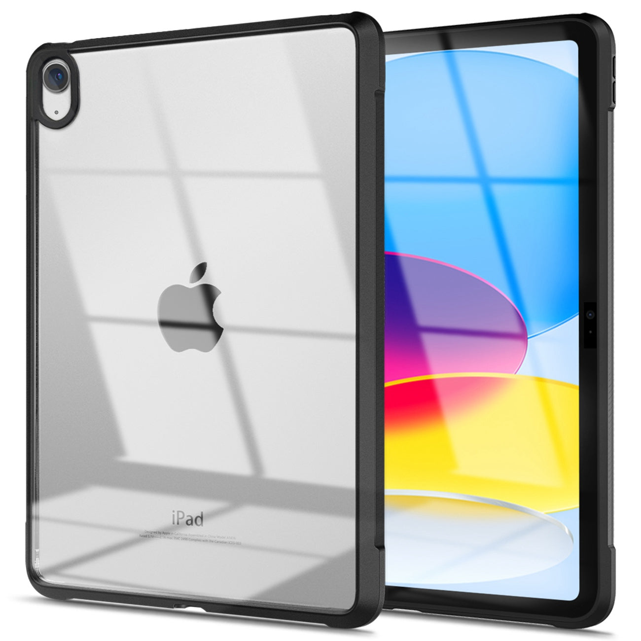 For iPad 10.9 (2022) Four Corners Airbag Anti-drop Tablet Cover Transparent Acrylic Back TPU Frame Case