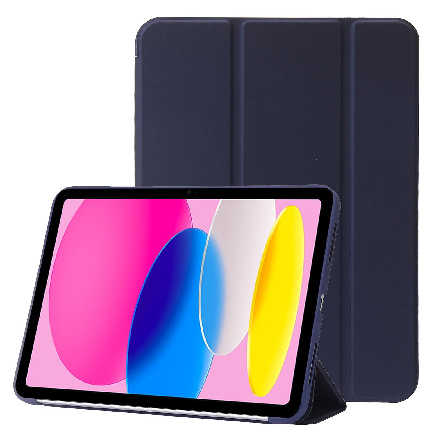 For iPad 10.9 (2022) Three-fold Stand PU Leather + Silicone Cover Tablet Anti-drop Shockproof Case