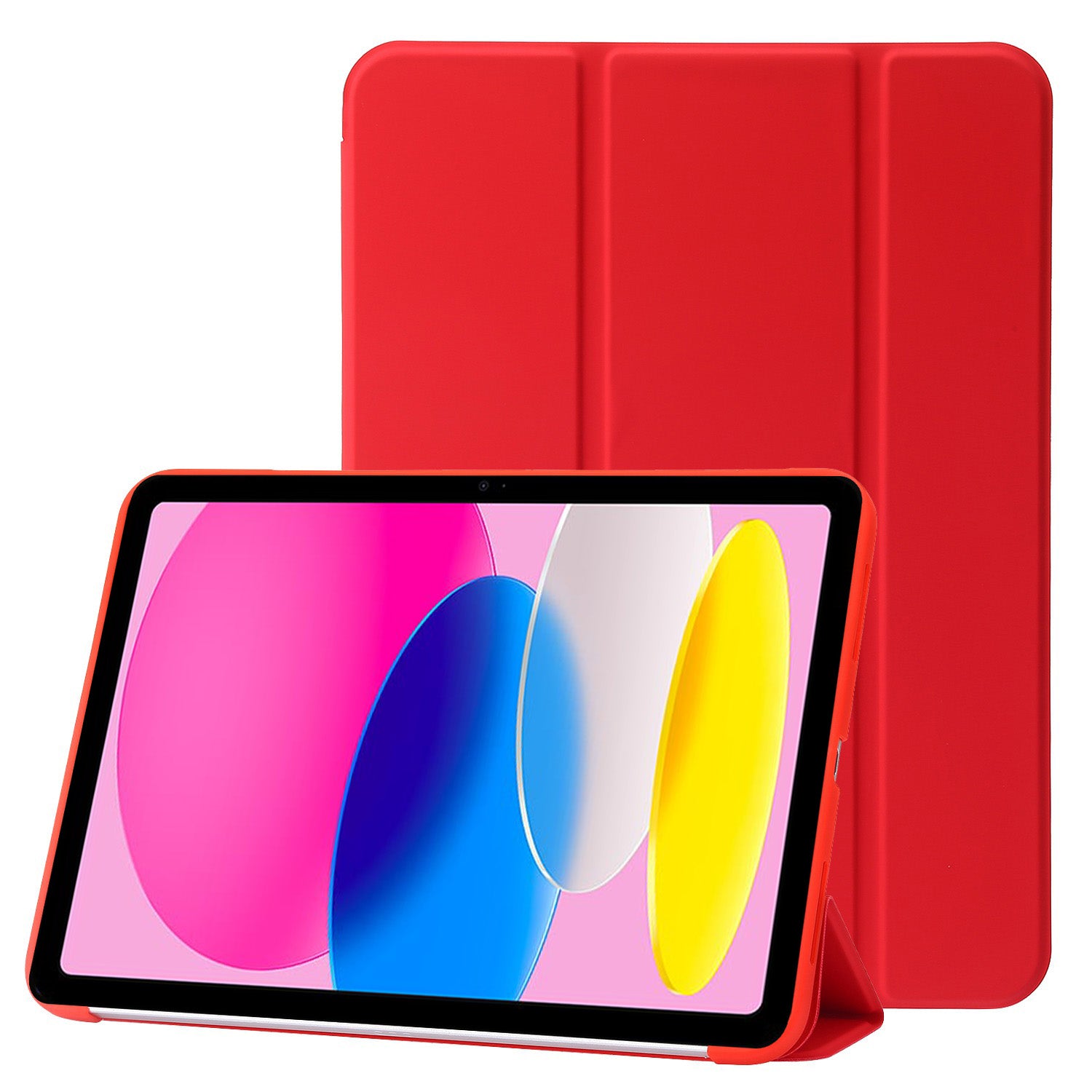 For iPad 10.9 (2022) Three-fold Stand PU Leather + Silicone Cover Tablet Anti-drop Shockproof Case
