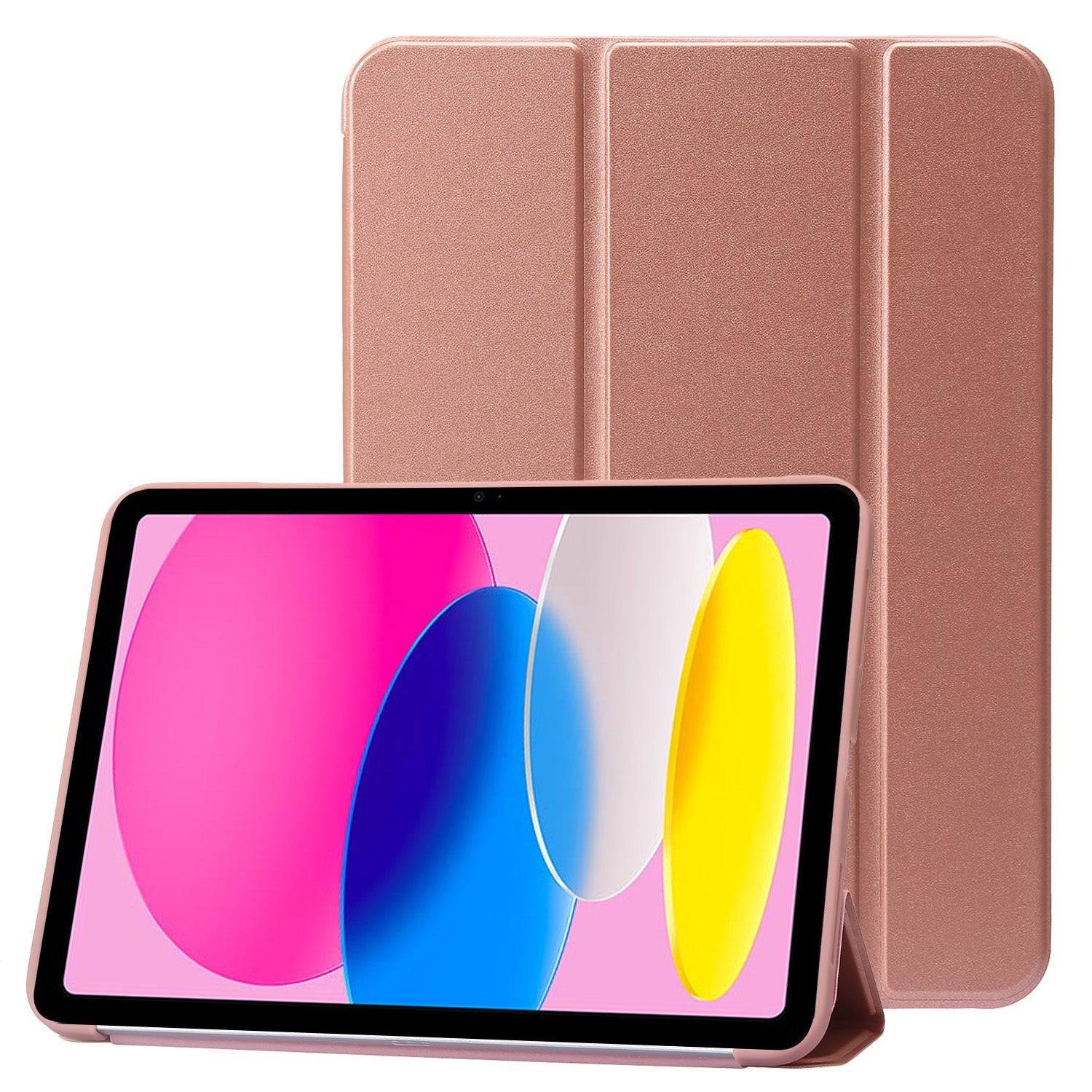 For iPad 10.9 (2022) Three-fold Stand PU Leather + Silicone Cover Tablet Anti-drop Shockproof Case