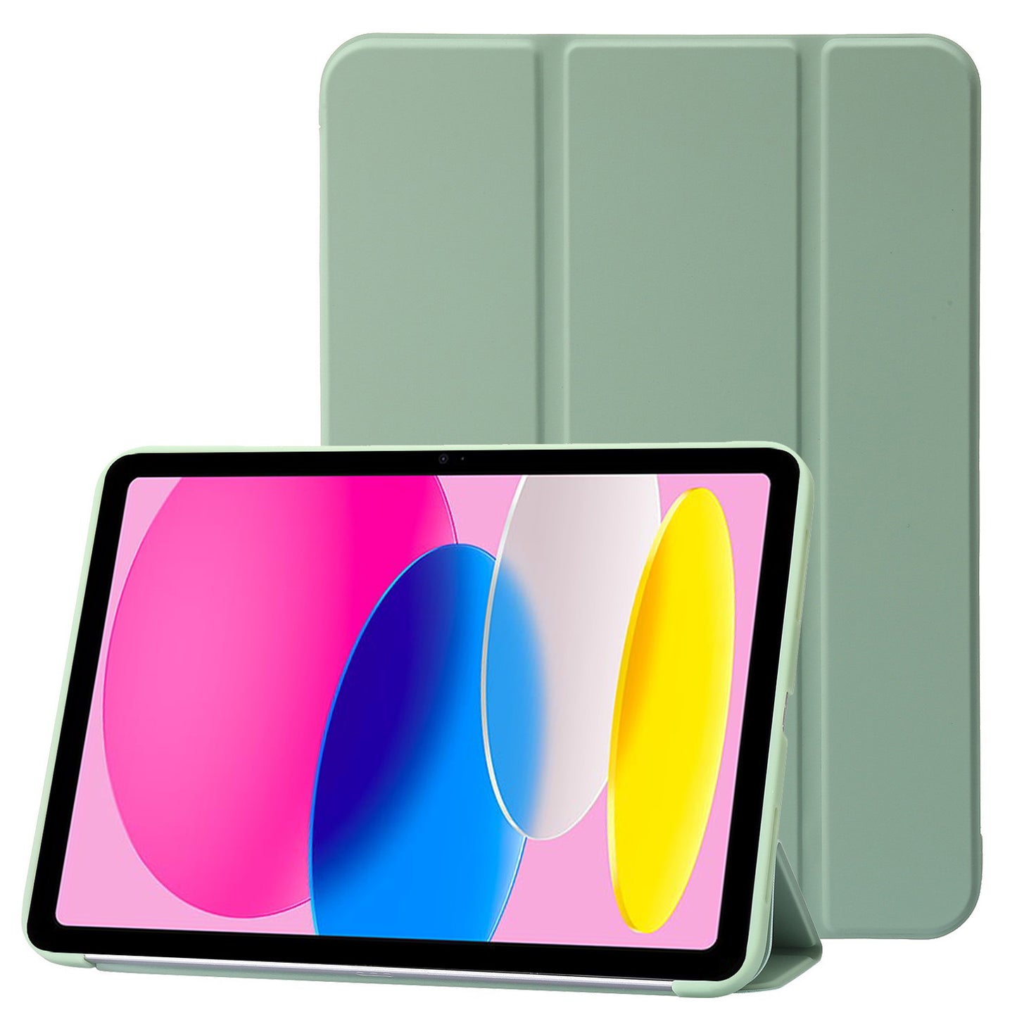 For iPad 10.9 (2022) Three-fold Stand PU Leather + Silicone Cover Tablet Anti-drop Shockproof Case