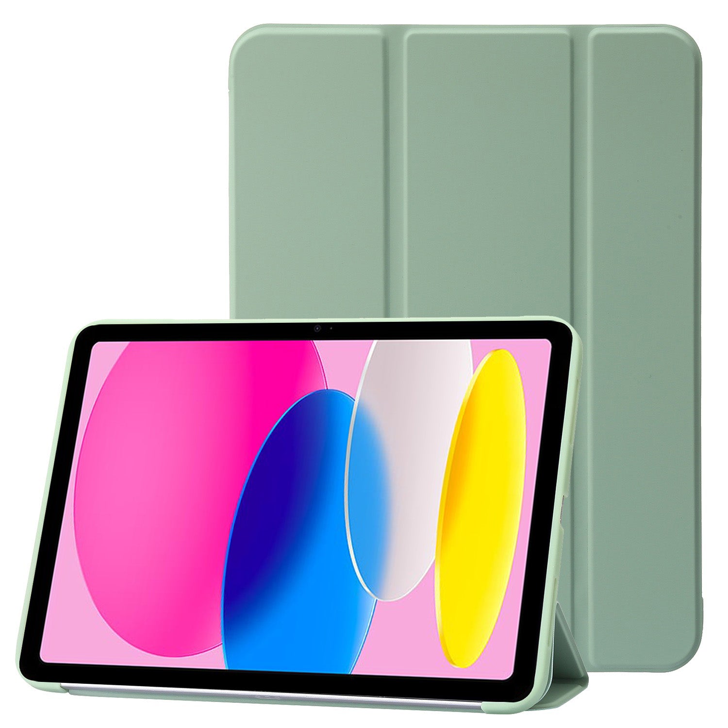 For iPad 10.9 (2022) Three-fold Stand PU Leather + Silicone Cover Tablet Anti-drop Shockproof Case