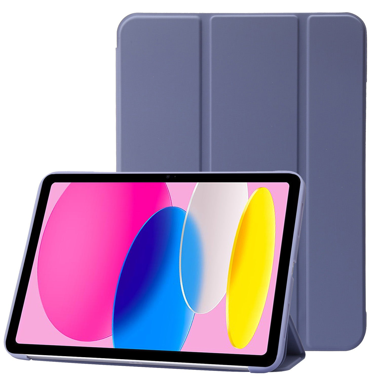 For iPad 10.9 (2022) Three-fold Stand PU Leather + Silicone Cover Tablet Anti-drop Shockproof Case