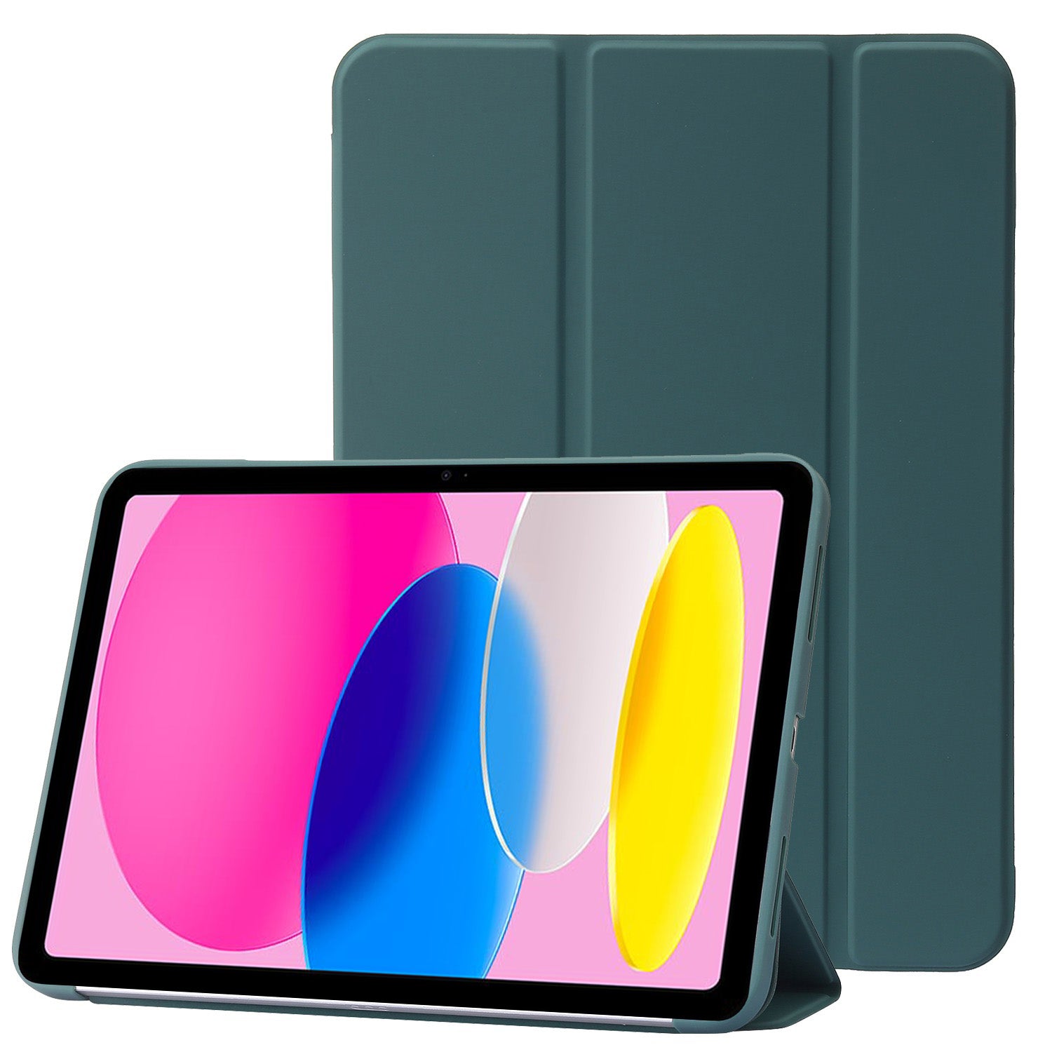 For iPad 10.9 (2022) Three-fold Stand PU Leather + Silicone Cover Tablet Anti-drop Shockproof Case