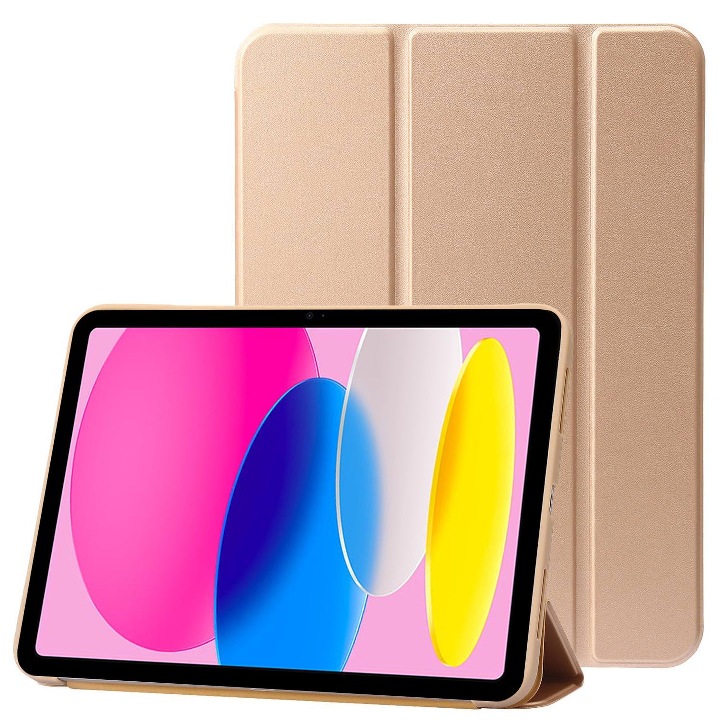 For iPad 10.9 (2022) Three-fold Stand PU Leather + Silicone Cover Tablet Anti-drop Shockproof Case