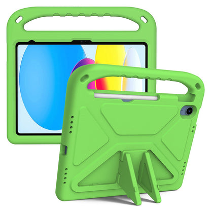 For iPad 10.9 (2022) Portable Hand Grip EVA Tablet Case Foldable Kickstand Shockproof Protective Cover
