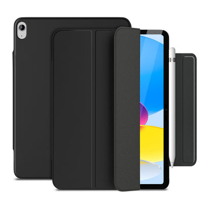 For iPad 10.9 (2022) Shockproof Tri-fold Double-Side Magnetic Leather Tablet Case Stand Auto Wake  /  Sleep Tablet Cover with Magnetic Clasp