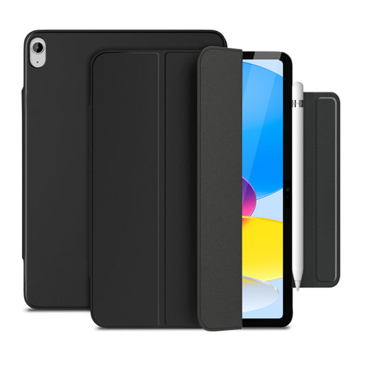 For iPad 10.9 (2022) Shockproof Tri-fold Double-Side Magnetic Leather Tablet Case Stand Auto Wake  /  Sleep Tablet Cover with Magnetic Clasp