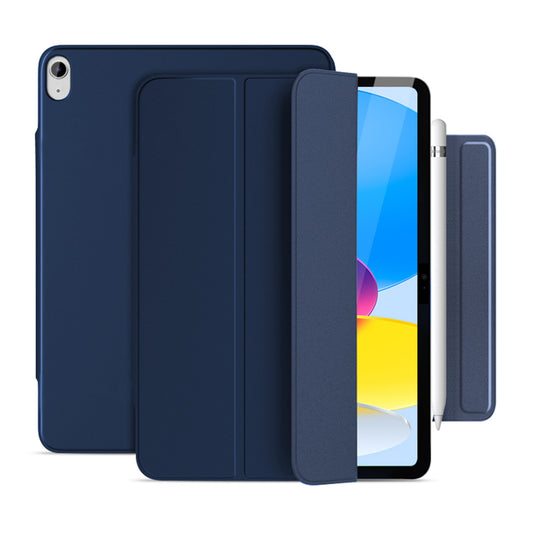 For iPad 10.9 (2022) Shockproof Tri-fold Double-Side Magnetic Leather Tablet Case Stand Auto Wake  /  Sleep Tablet Cover with Magnetic Clasp